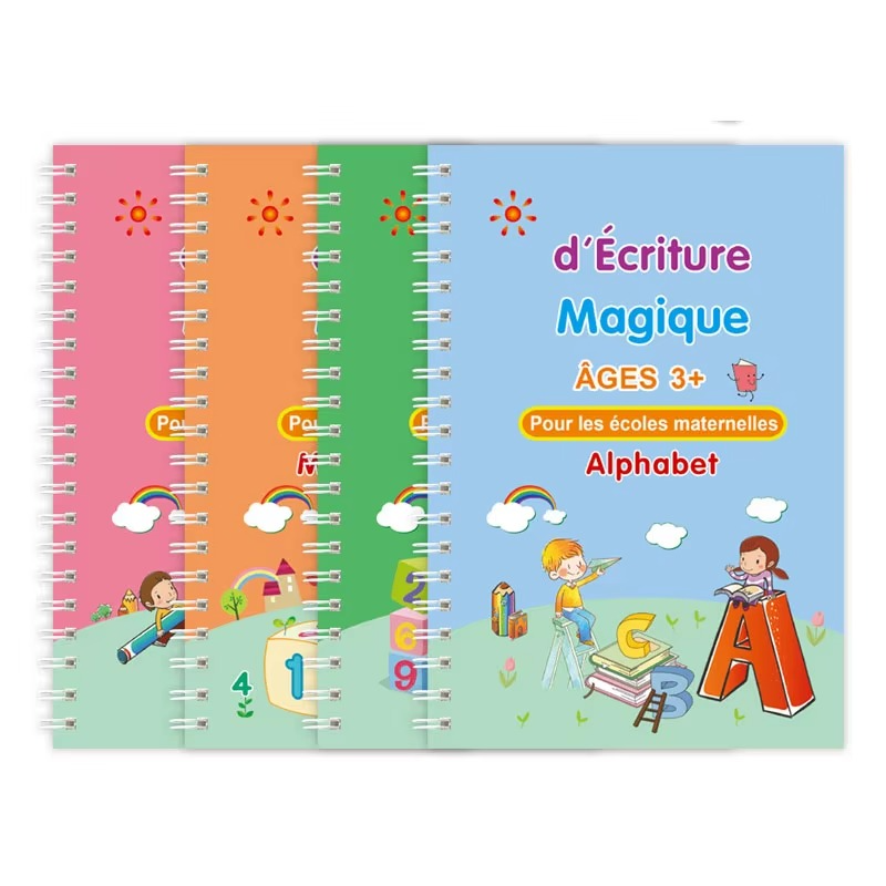 Cahier d’Écriture Magique – Apprentissage Réutilisable (Âges 3+)