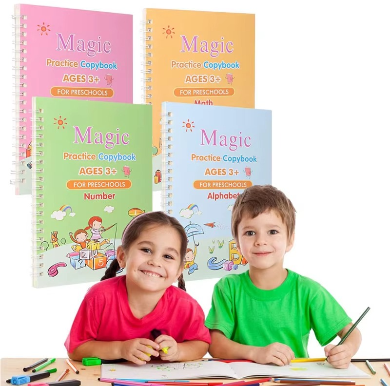 Cahier d’Écriture Magique – Apprentissage Réutilisable (Âges 3+)
