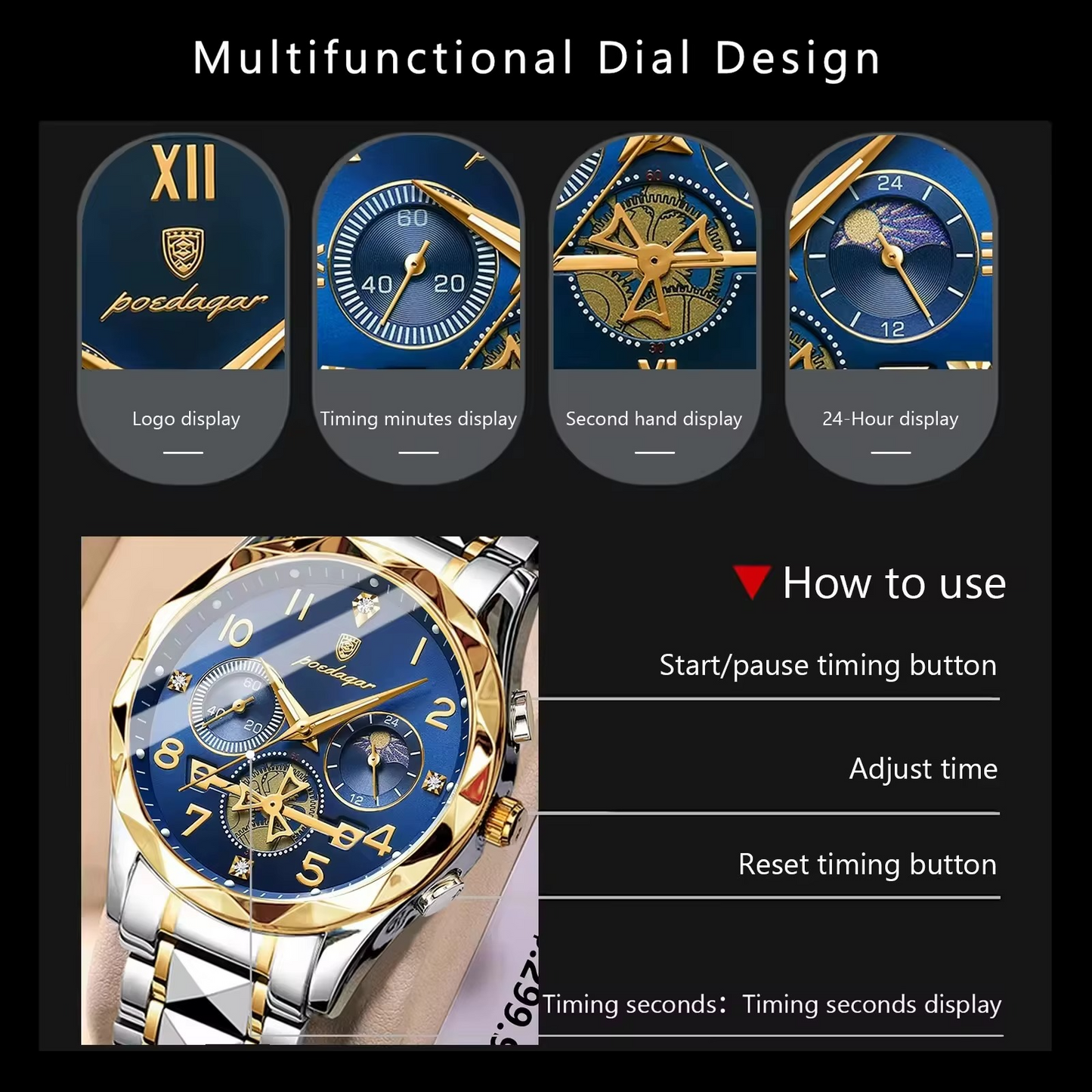 💝 Montre de Luxe Chronographe Le Cadeau Premium pour Lui 🕰️❤️